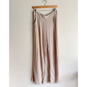 Abercrombie & Fitch Tan Linen Blend Pants Size Medium Long Beachy Resort